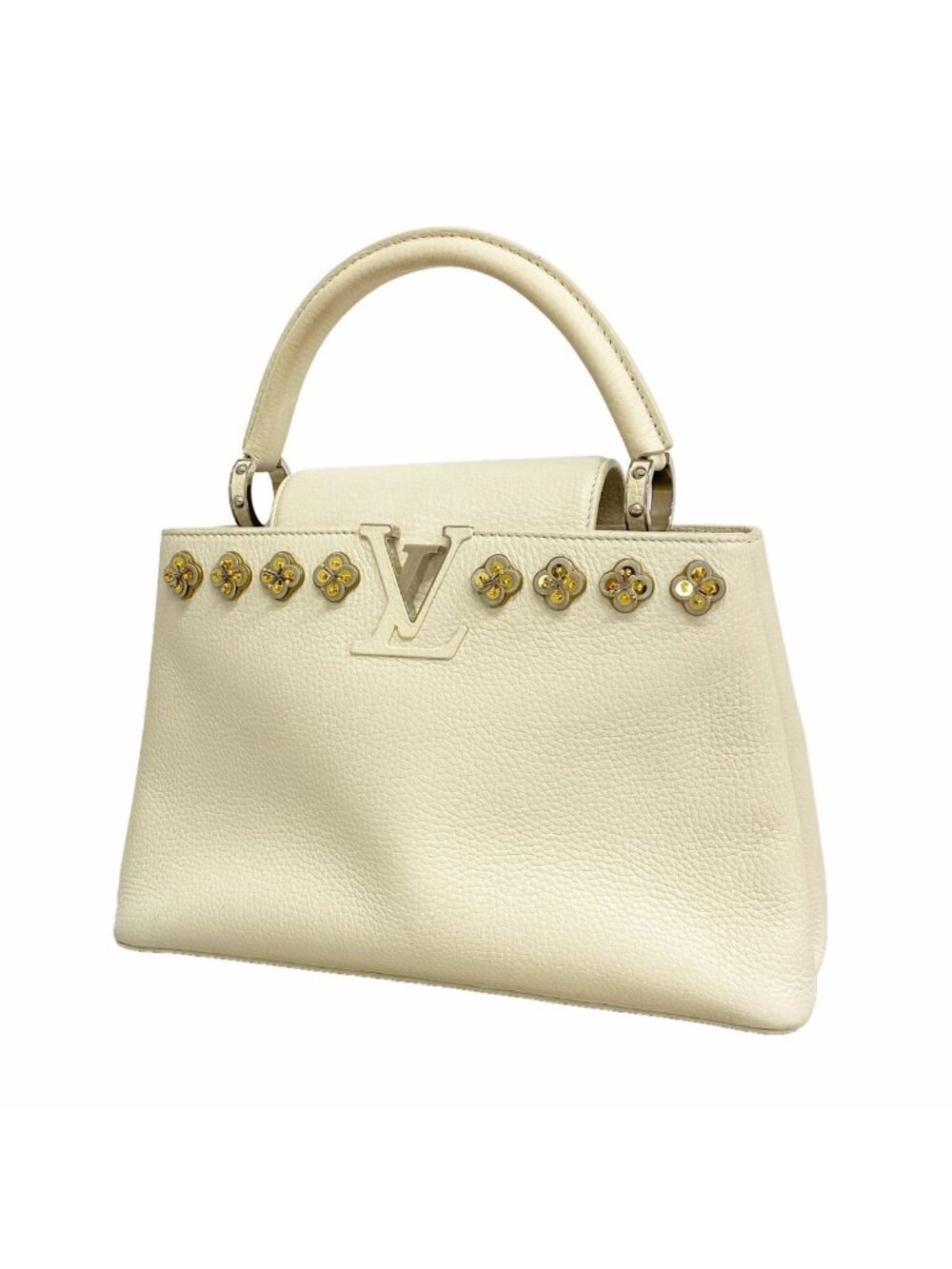 Louis Vuitton Handbag Taurillon Capucines PM White